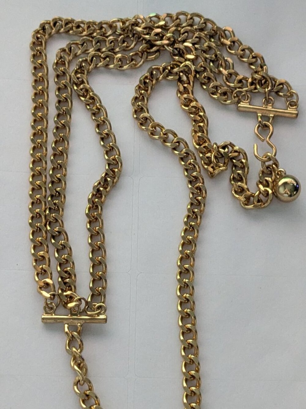 Vintage Gold Tone Chunky Chain Link Belt Necklace